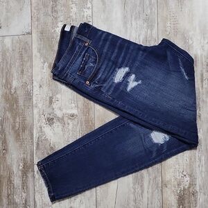 Loft High Waist Skinny Distressed Jeans